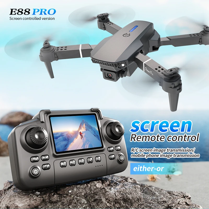 プロフェッショナルE88 PROドローン、スクリーン付き8K - Drone Camera Mount のレビューと価格