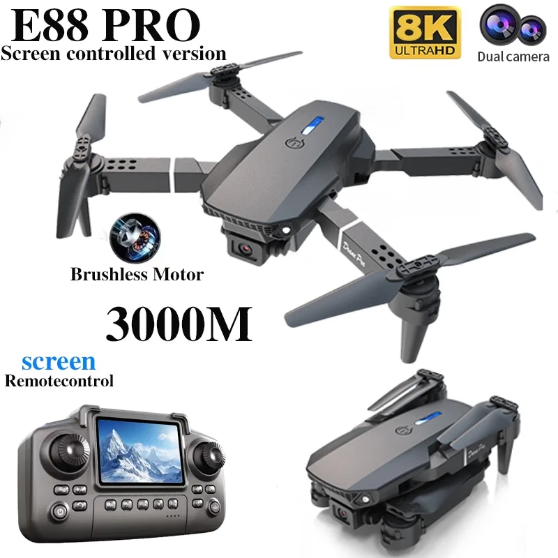 プロフェッショナルE88 PROドローン、スクリーン付き8K - Drone Camera Mount のレビューと価格